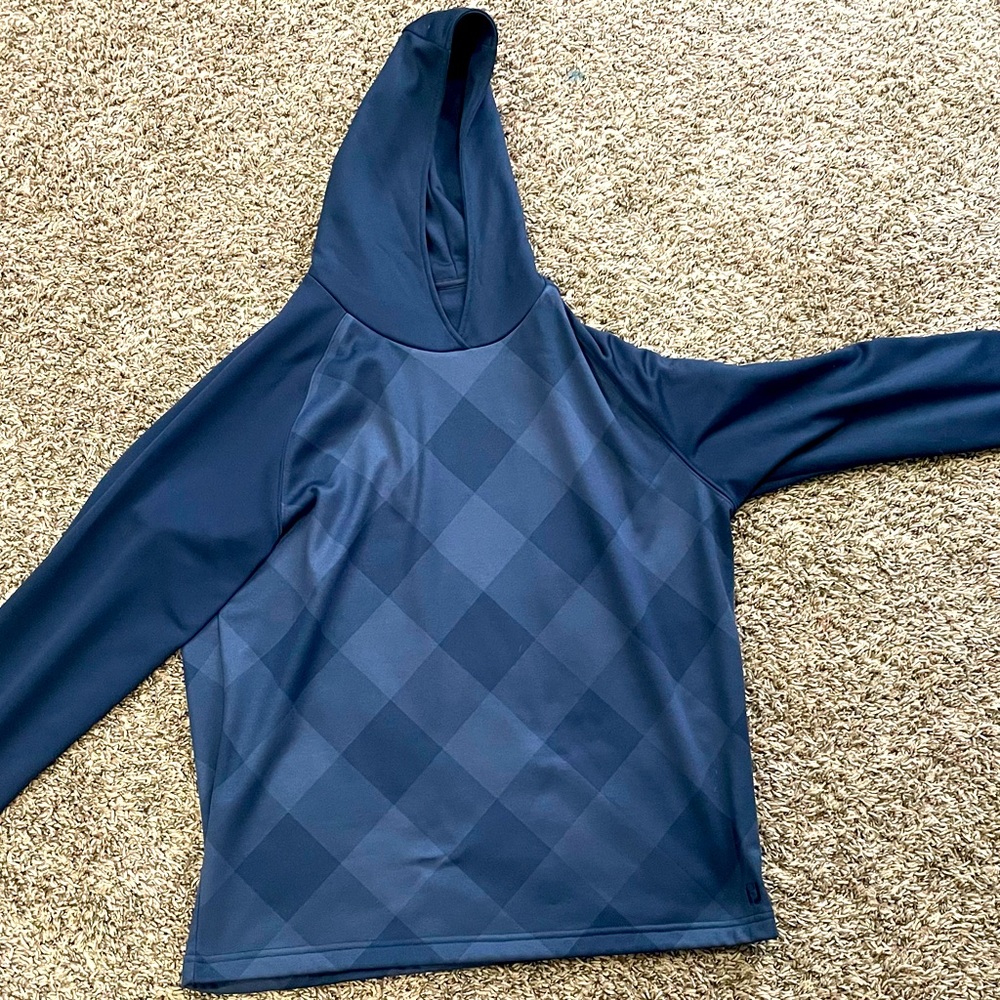 Footjoy 100% polyester insulated pullover navy blue size large. EUC.